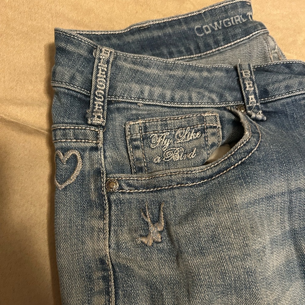 Cowgirl Tuff Inspire Light Blue Embroidered Jeans